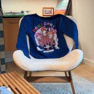 OMOCAT Doki Doki Panic Sweatshirt Medium Blue